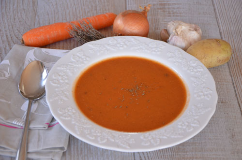 Recette de potage aux légumes et au thym