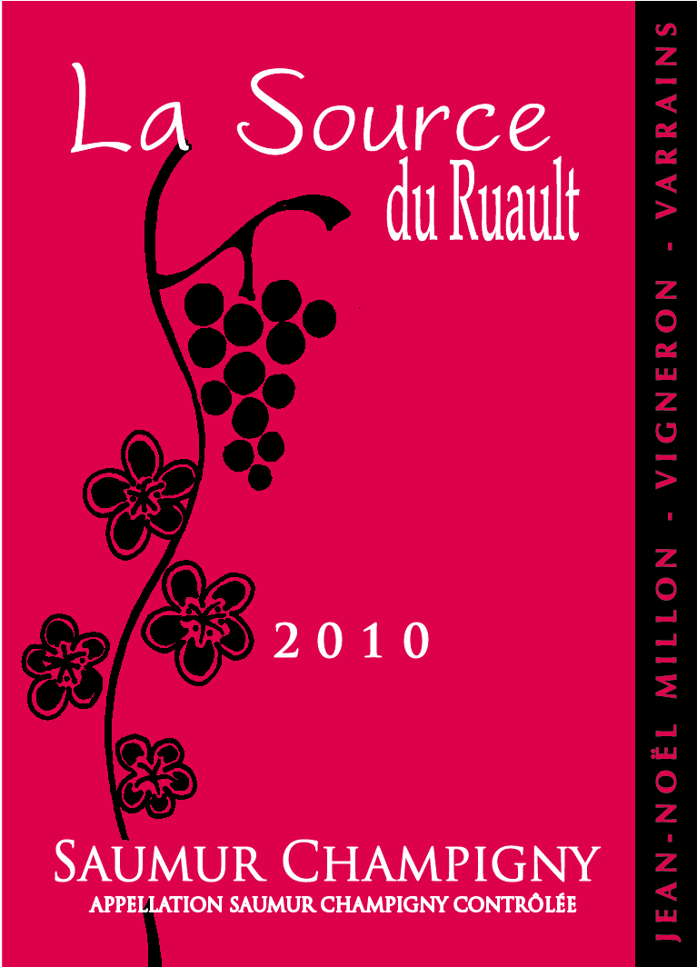 Etiquette de vin La source du Ruault, Saumur champigny
