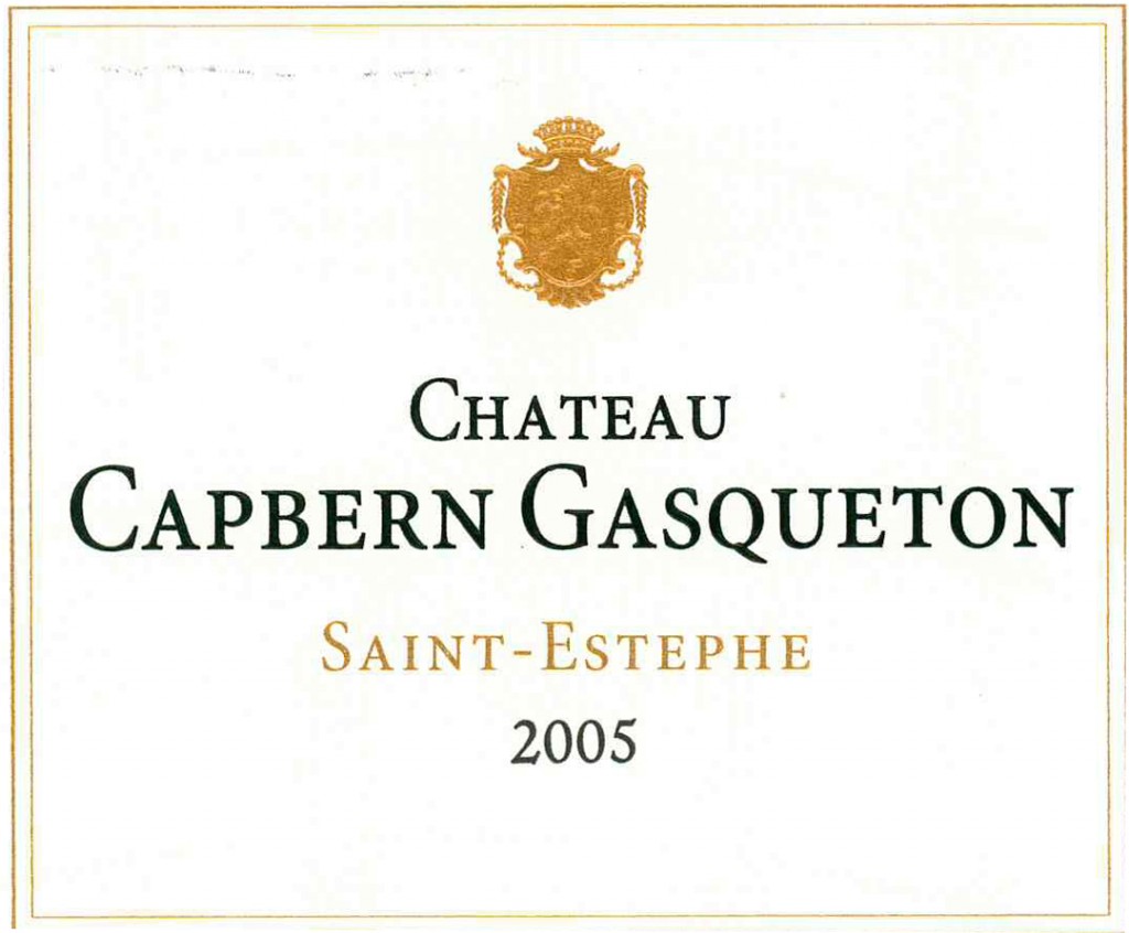 Etiquette Saint-Estephe CAPBERN GASQUETON 2005