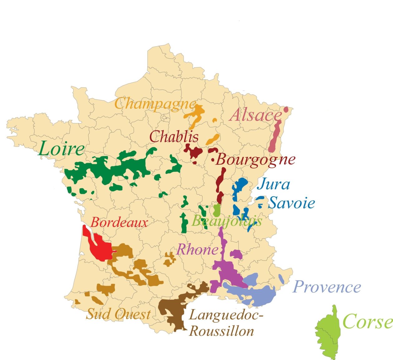 carte panorama vignoble français