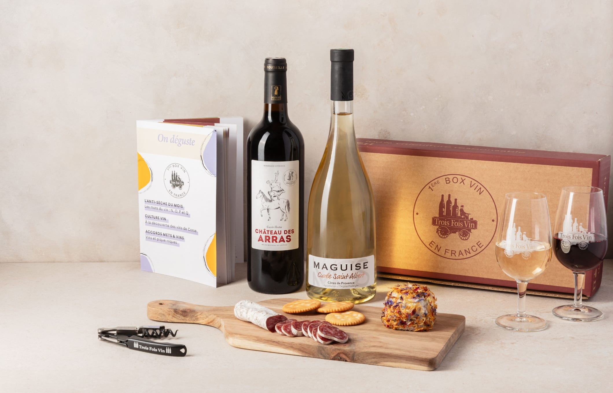 Coffret vin Indispensables de l'été vin blanc, vin rouge, Vin Malin