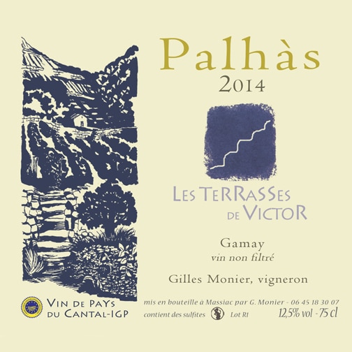 Domaine Palhàs IGP CANTAL 2014 Les Terrasses de Victor