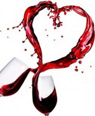 coeur vin trois fois vin saint-valentin beaujolais vin rouge amour saint-amour