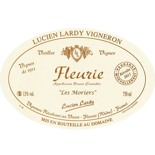 Domaine Lucien Lardy FLEURIE 2015 - Les Moriers