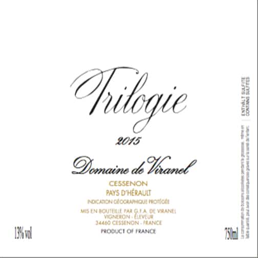 Domaine Viranel CESSENON 2015 - Trilogie