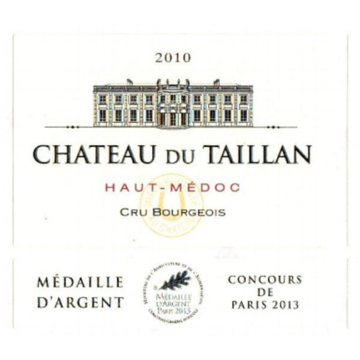 Château du Taillan HAUT MEDOC Cru Bourgeois 2010