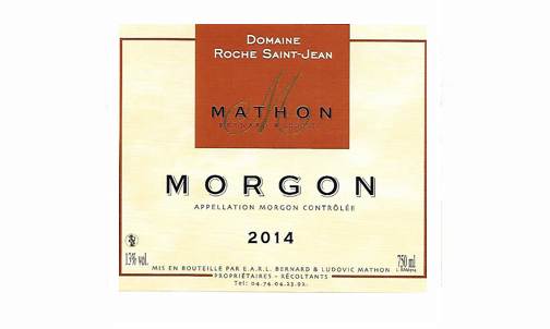 Domaine Roche Saint-Jean MORGON 2014