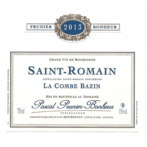 Bourgogne Prunier Bonheur Saint-Romain La Combe Bazin