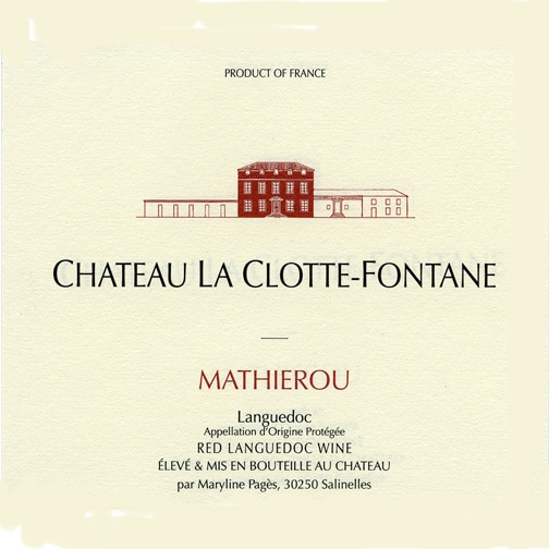 Château La Clotte-Fontane LANGUEDOC Mathierou 2014