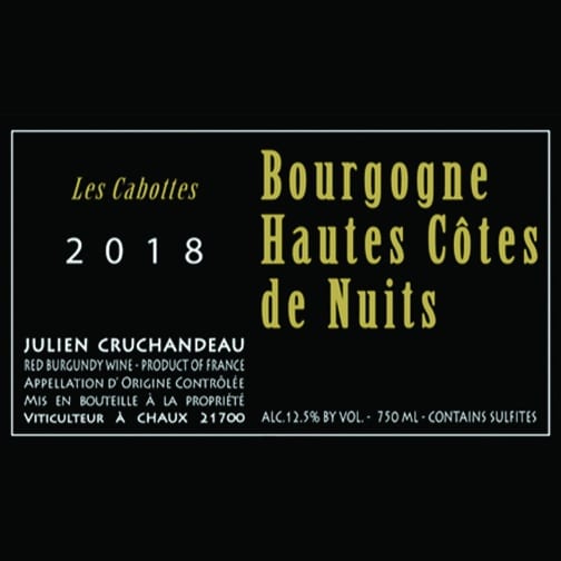 Domaine Julien Cruchandeau BOURGOGNE HAUTES-CÔTES DE NUITS 2018 Les Cabottes