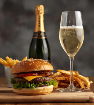 accords improbables : burger et champagne