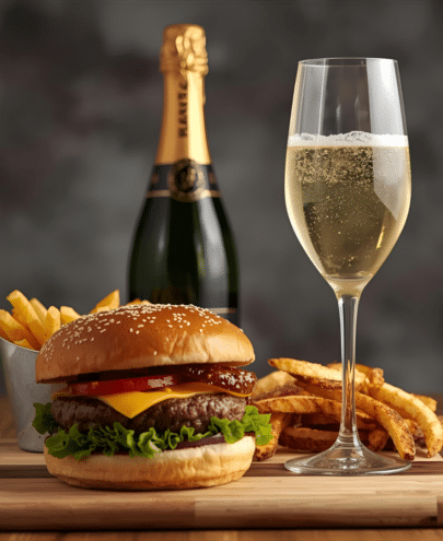accords improbables : burger et champagne
